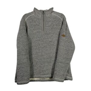 Orvis Brighton Men's Large Sherpa Fleece Lined Knit 1/4 Zip Pullover Jacket